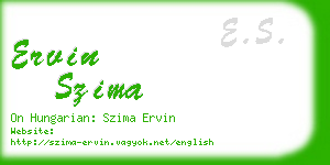 ervin szima business card